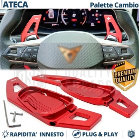 2 Levas de Volante para Cupra Ateca | Levas de Cambio en Aluminio Rojo