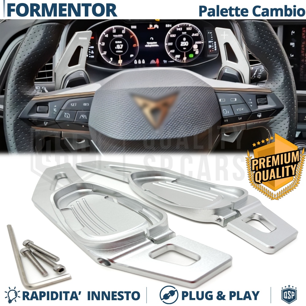 2 Levas de Volante para Cupra Formentor | Levas de Cambio en Aluminio Silver 2 Levas de Volante para Cupra Formentor | Levas de Cambio en Aluminio Silver