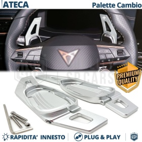 2 PALETTE Cambio al Volante per Cupra Ateca | Leve Paddle Alluminio Silver