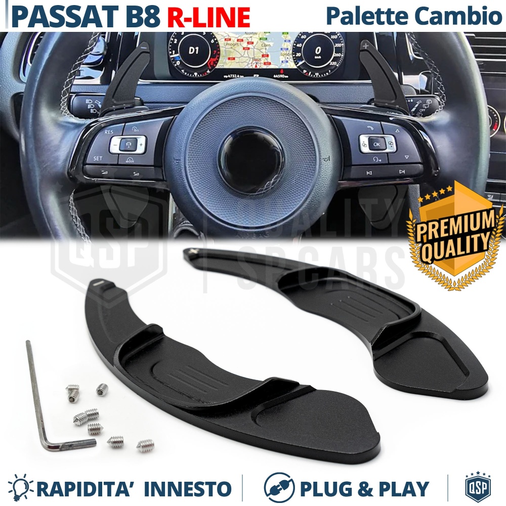 2 Levas de Volante para VOLKSWAGEN Passat B8 R-Line | Levas de Cambio en Aluminio Negro 2 Levas de Volante para VOLKSWAGEN Passat B8 R-Line | Levas de Cambio en Aluminio Negro