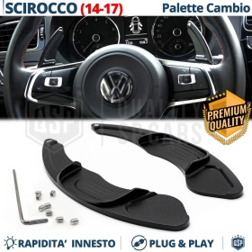 2 Steering Wheel Paddle Shift for VOLKSWAGEN Scirocco 3 14-17 | Black Aluminum Paddle Shifters