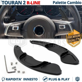 2 Levas de Volante para VOLKSWAGEN Touran 2 R-Line | Levas de Cambio en Aluminio Negro