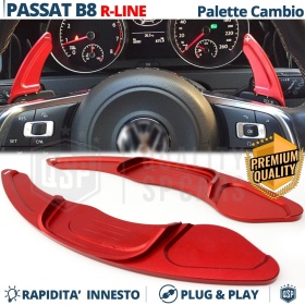 2 Levas de Volante para VOLKSWAGEN Passat B8 R-Line | Levas de Cambio en Aluminio Rojo