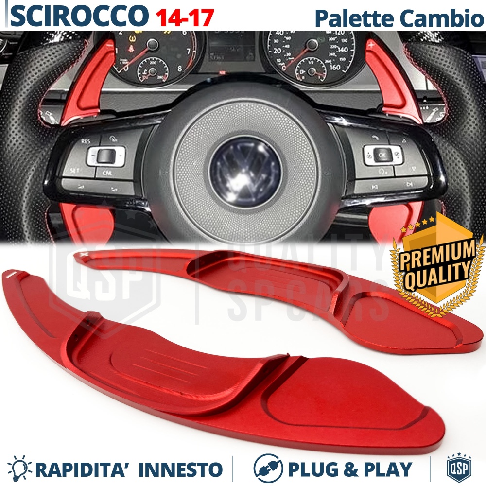 2 Levas de Volante para VOLKSWAGEN Scirocco 3 14-17 | Levas de Cambio en Aluminio Rojo 2 Levas de Volante para VOLKSWAGEN Scirocco 3 14-17 | Levas de Cambio en Aluminio Rojo