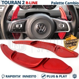 2 Levas de Volante para VOLKSWAGEN Touran 2 R-Line | Levas de Cambio en Aluminio Rojo