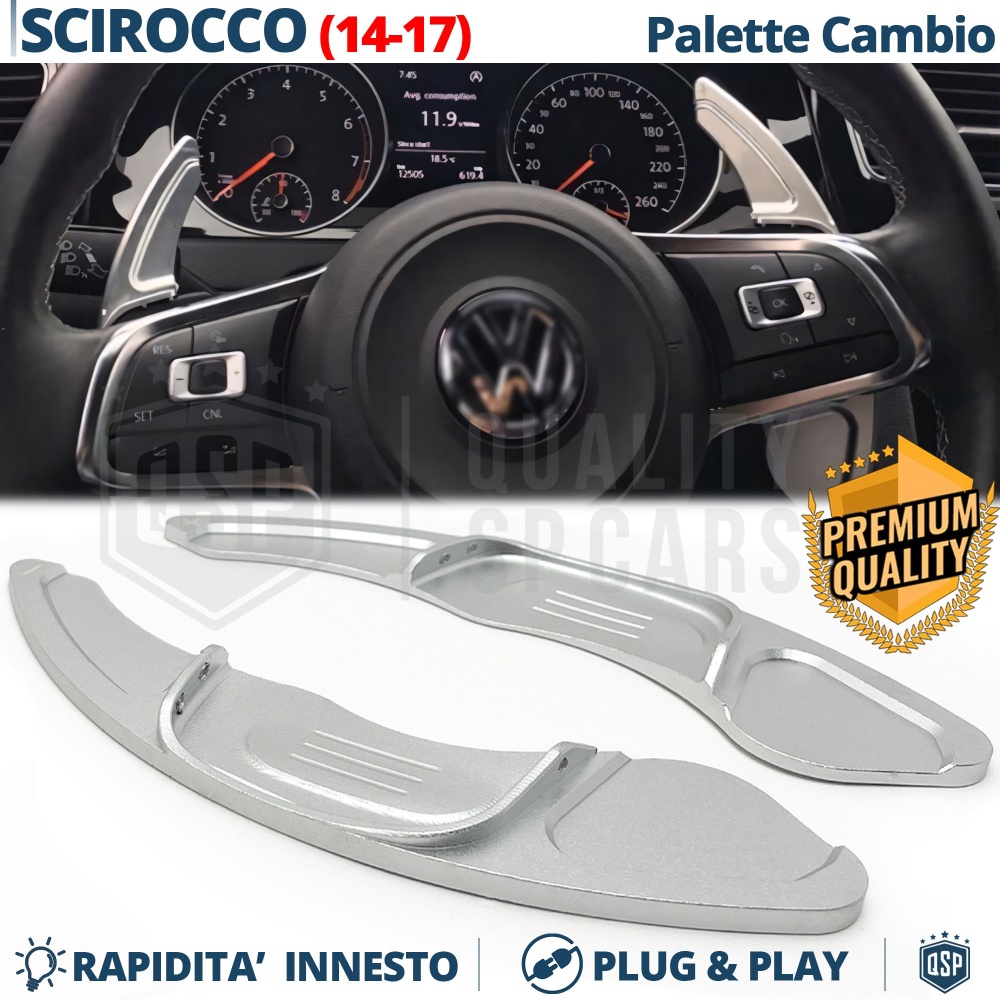2 Levas de Volante para VOLKSWAGEN Scirocco 3 14-17 | Levas de Cambio en Aluminio Silver 2 Levas de Volante para VOLKSWAGEN Scirocco 3 14-17 | Levas de Cambio en Aluminio Silver