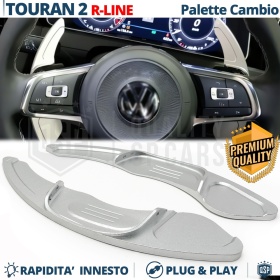 2 PALETTE Cambio al Volante per VOLKSWAGEN Touran 2 R-Line | Leve Paddle Alluminio Silver