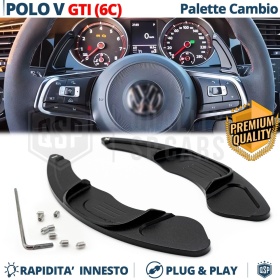 2 Levas de Volante para VOLKSWAGEN Polo 6C GTI, R-Line | Levas de Cambio en Aluminio Negro