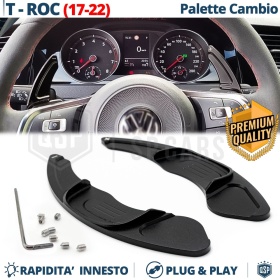 2 Steering Wheel Paddle Shift for VOLKSWAGEN T-Roc 17-22 | Black Aluminum Paddle Shifters