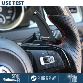 2 Steering Wheel Paddle Shift for VOLKSWAGEN T-Roc 17-22 | Black Aluminum Paddle Shifters