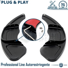 2 Steering Wheel Paddle Shift for VOLKSWAGEN T-Roc 17-22 | Black Aluminum Paddle Shifters