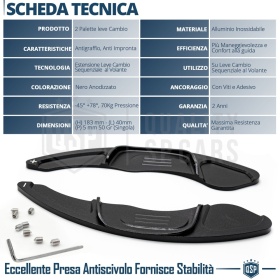 2 Steering Wheel Paddle Shift for VOLKSWAGEN T-Roc 17-22 | Black Aluminum Paddle Shifters
