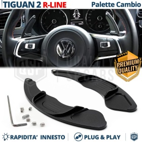 2 Levas de Volante para VOLKSWAGEN Tiguan 2 R-Line 16-22 | Levas de Cambio en Aluminio Negro