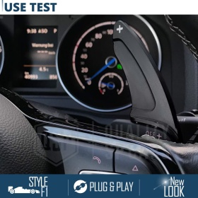 2 Levas de Volante para VOLKSWAGEN Tiguan 2 R-Line 16-22 | Levas de Cambio en Aluminio Negro