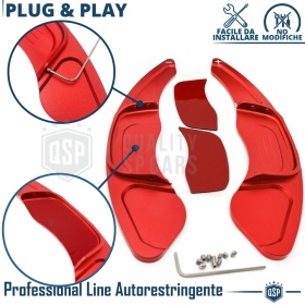 2 Levas de Volante para VOLKSWAGEN Golf 7 GTI, GTD, R | Levas de Cambio en Aluminio Rojo