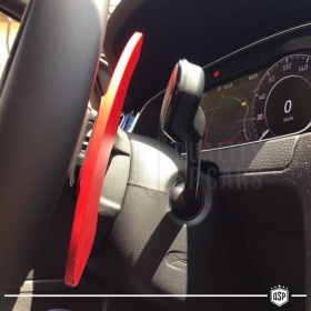 2 Levas de Volante para VOLKSWAGEN Golf 7 GTI, GTD, R | Levas de Cambio en Aluminio Rojo