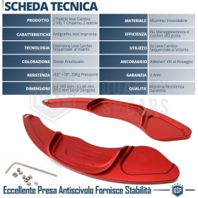 2 Levas de Volante para VOLKSWAGEN Golf 7 GTI, GTD, R | Levas de Cambio en Aluminio Rojo