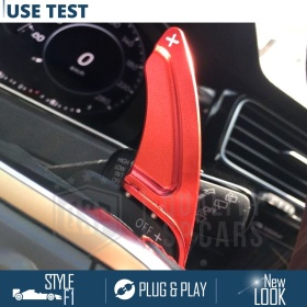 2 Levas de Volante para VOLKSWAGEN Golf 7 GTI, GTD, R | Levas de Cambio en Aluminio Rojo