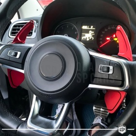 2 Levas de Volante para VOLKSWAGEN Polo 6C GTI, R-Line | Levas de Cambio en Aluminio Rojo
