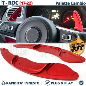 2 PALETTE Cambio al Volante per VOLKSWAGEN T-Roc 17-22 | Leve Paddle Alluminio Rosso
