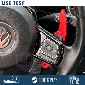 2 PALETTE Cambio al Volante per VOLKSWAGEN T-Roc 17-22 | Leve Paddle Alluminio Rosso