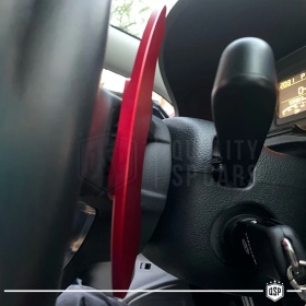 2 Levas de Volante para VOLKSWAGEN Polo 6 GTI, R-Line 17-21 | Levas de Cambio en Aluminio Rojo