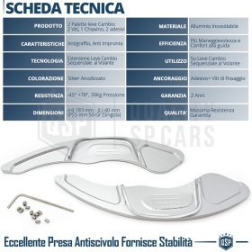 2 Levas de Volante para VOLKSWAGEN Polo 6C GTI, R-Line | Levas de Cambio en Aluminio Silver
