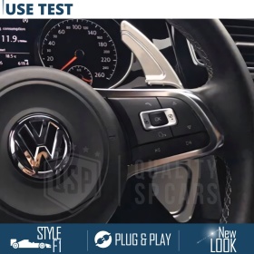 2 Steering Wheel Paddle Shift for VOLKSWAGEN T-Roc 17-22 | Silver Aluminum Paddle Shifters