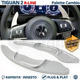 2 Levas de Volante para VOLKSWAGEN Tiguan 2 R-Line 16-22 | Levas de Cambio en Aluminio Silver