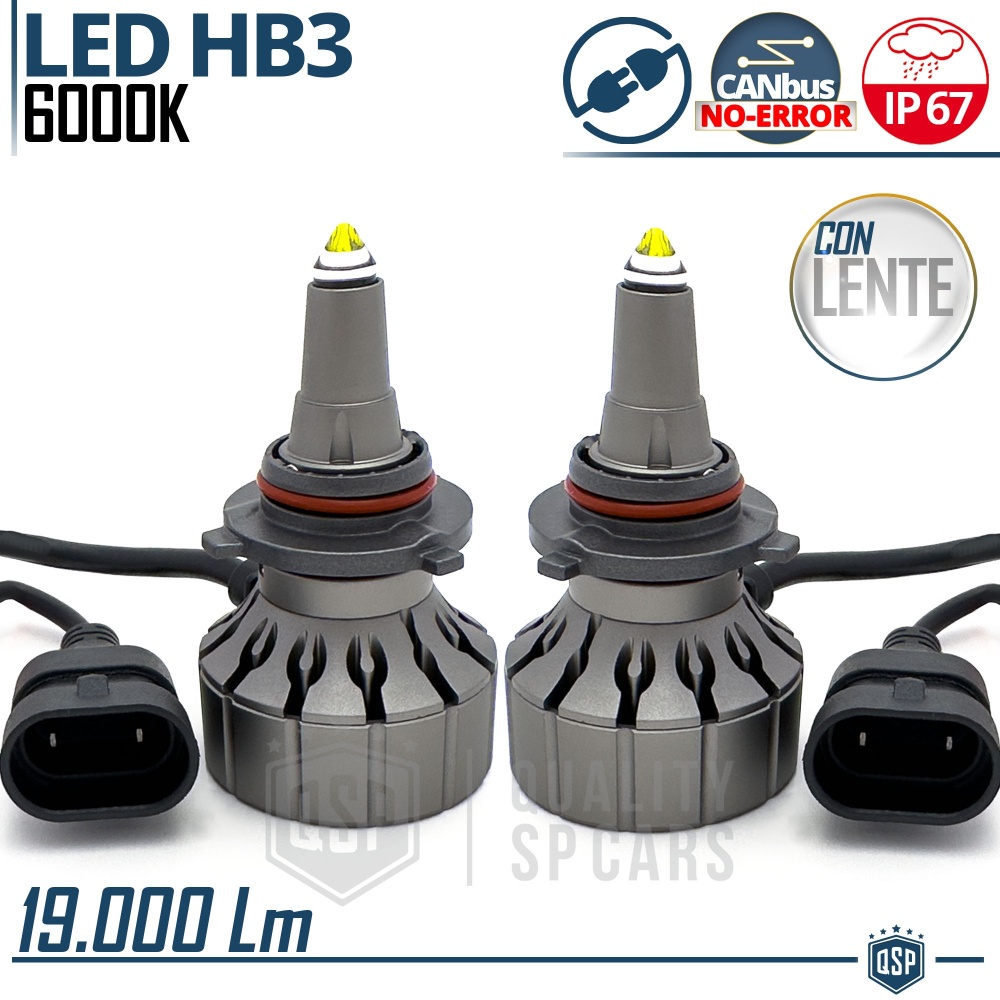 Bombillas LED HB3 CANbus para Lenticulares Profesionales | Luz Blanca Potente 19.000LM