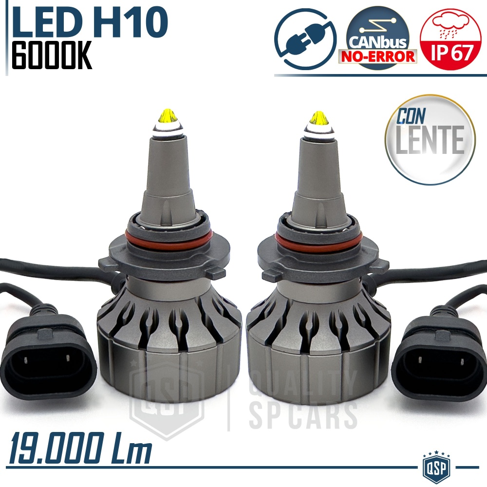 Bombillas LED H10 CANbus para Lenticulares Profesionales | Luz Blanca Potente 19.000LM