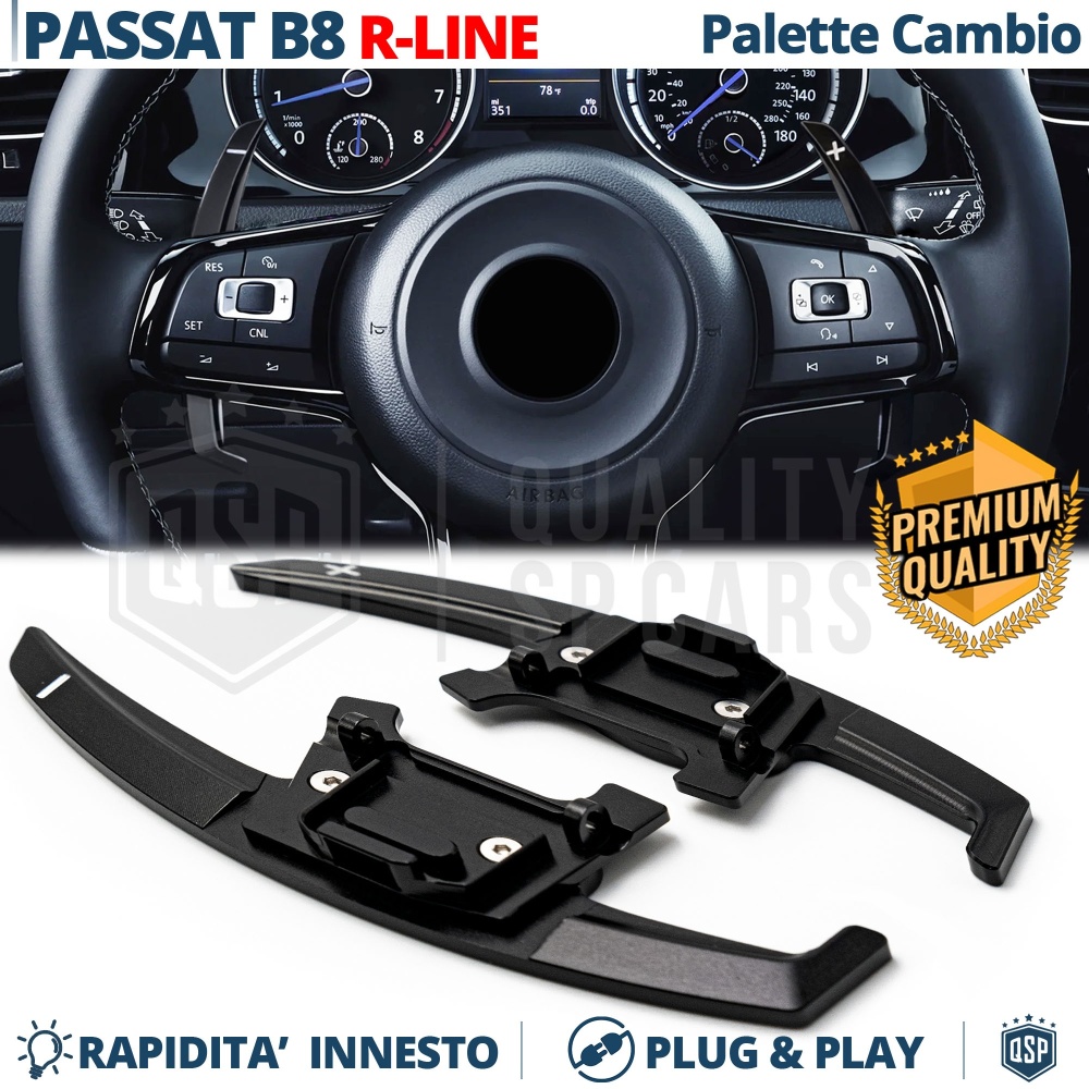 2 Levas de Volante para VW Passat B8 R-Line | Reemplazo Levas de Cambio en Aluminio Negro 2 Levas de Volante para VW Passat B8 R-Line | Reemplazo Levas de Cambio en Aluminio Negro