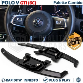 2 Levas de Volante para VW Polo 6C GTI, R-Line | Reemplazo Levas de Cambio en Aluminio Negro