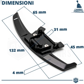 2 Levas de Volante para VW Polo 6C GTI, R-Line | Reemplazo Levas de Cambio en Aluminio Negro