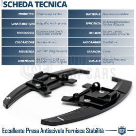 2 Levas de Volante para VW Touran 2 R-Line | Reemplazo Levas de Cambio en Aluminio Negro