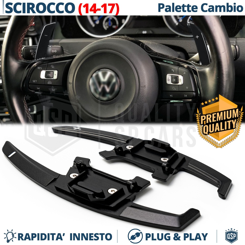 2 Levas de Volante para VW Scirocco 3 14-17 | Reemplazo Levas de Cambio en Aluminio Negro 2 Levas de Volante para VW Scirocco 3 14-17 | Reemplazo Levas de Cambio en Aluminio Negro