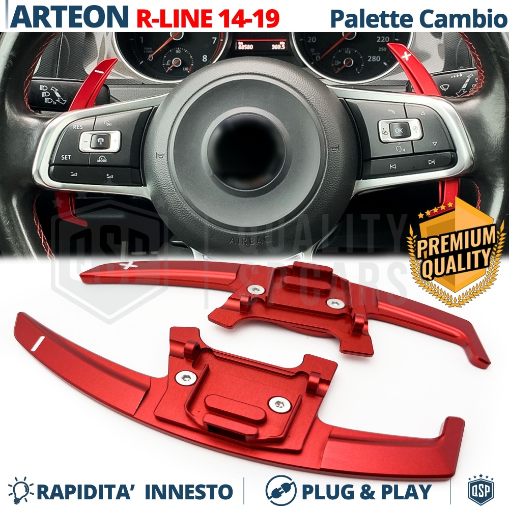 2 Levas de Volante para VW Arteon R-Line 17-20 | Reemplazo Levas de Cambio en Aluminio Rojo 2 Levas de Volante para VW Arteon R-Line 17-20 | Reemplazo Levas de Cambio en Aluminio Rojo