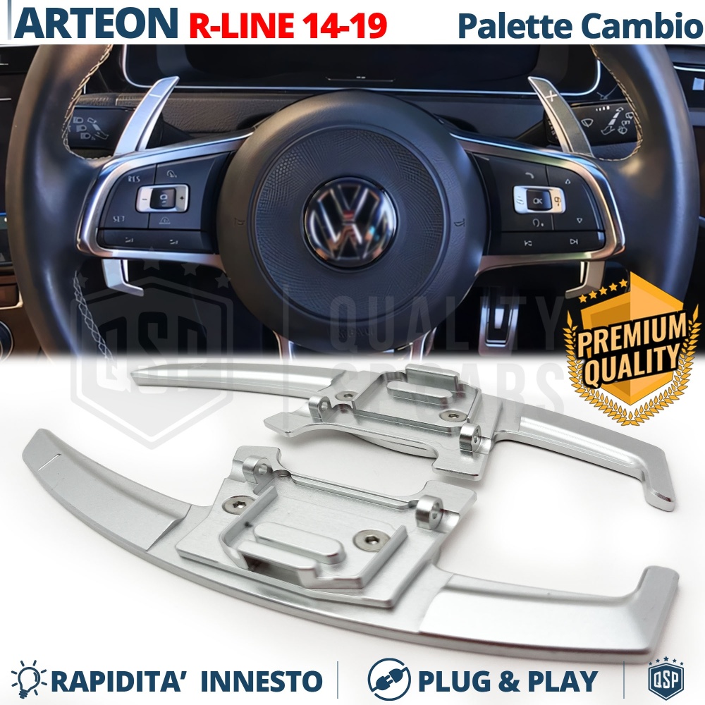 2 Levas de Volante para VW Arteon R-Line 17-20 | Reemplazo Levas de Cambio en Aluminio Silver 2 Levas de Volante para VW Arteon R-Line 17-20 | Reemplazo Levas de Cambio en Aluminio Silver