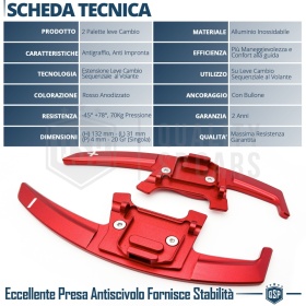 2 Levas de Volante para VW Passat B8 R-Line | Reemplazo Levas de Cambio en Aluminio Rojo