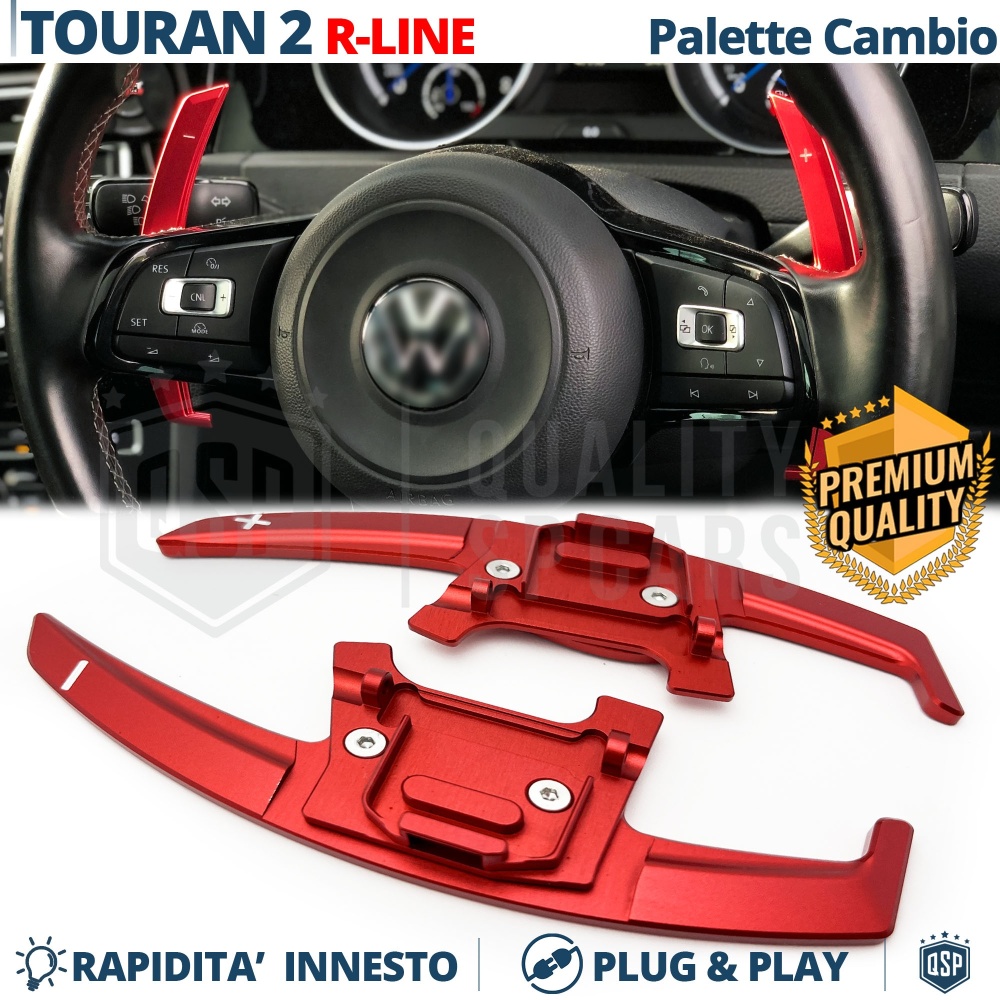2 Levas de Volante para VW Touran 2 R-Line | Reemplazo Levas de Cambio en Aluminio Rojo 2 Levas de Volante para VW Touran 2 R-Line | Reemplazo Levas de Cambio en Aluminio Rojo