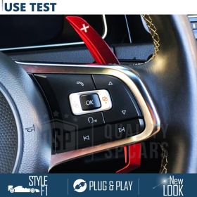 2 Levas de Volante para VW Touran 2 R-Line | Reemplazo Levas de Cambio en Aluminio Rojo