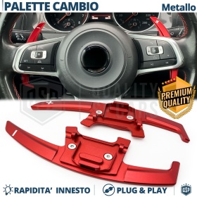 2 PALETTE Cambio al Volante per VW T-Roc 17-22 | Ricambio Leve Paddle Alluminio Rosso
