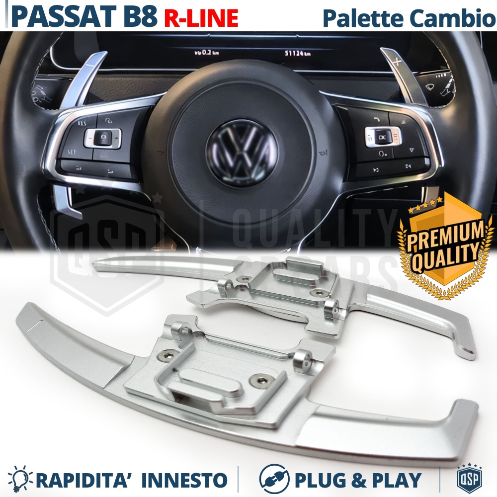 2 Levas de Volante para VW Passat B8 R-Line | Reemplazo Levas de Cambio en Aluminio Silver 2 Levas de Volante para VW Passat B8 R-Line | Reemplazo Levas de Cambio en Aluminio Silver
