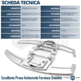 2 Levas de Volante para VW Passat B8 R-Line | Reemplazo Levas de Cambio en Aluminio Silver