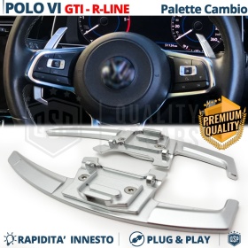 2 Levas de Volante para VW Polo 6 GTI, R-Line 17-21 | Reemplazo Levas de Cambio en Aluminio Silver