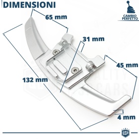 2 Levas de Volante para VW Tiguan 2 R-Line 16-22 | Reemplazo Levas de Cambio en Aluminio Silver