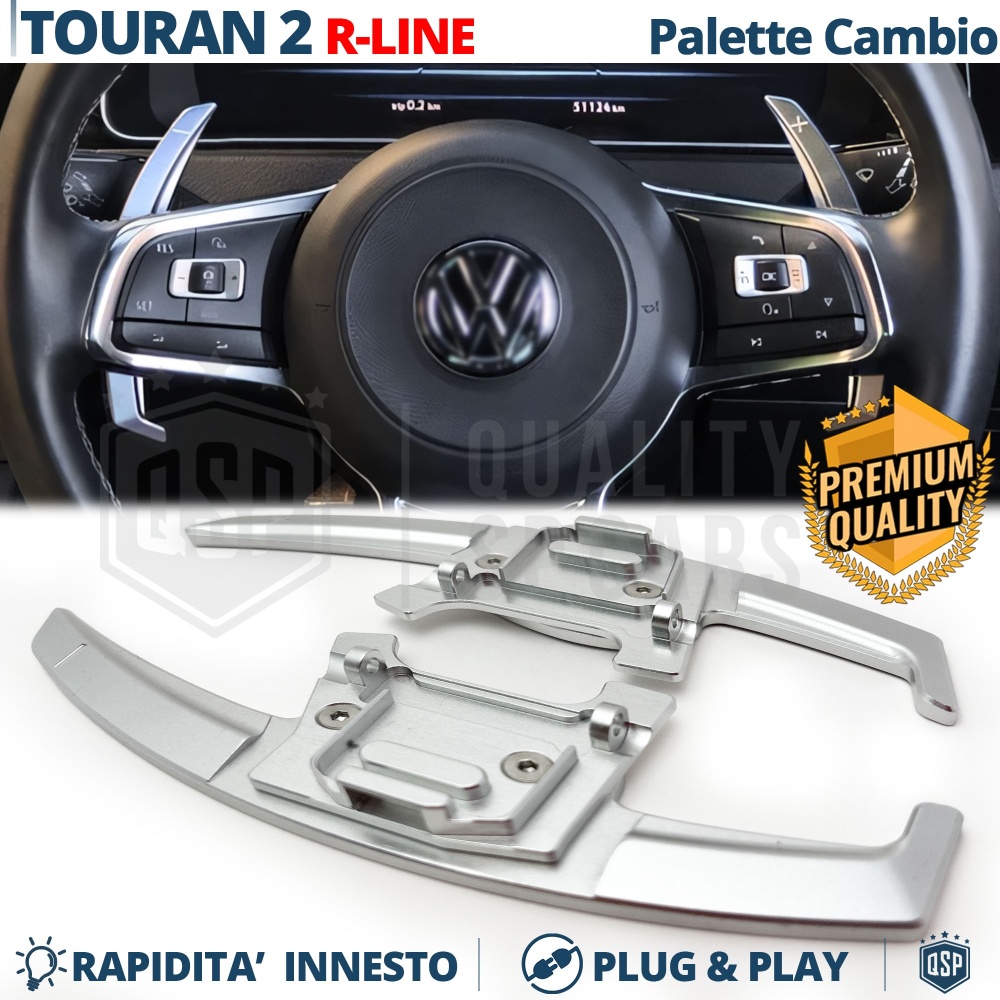 2 Levas de Volante para VW Touran 2 R-Line | Reemplazo Levas de Cambio en Aluminio Silver 2 Levas de Volante para VW Touran 2 R-Line | Reemplazo Levas de Cambio en Aluminio Silver
