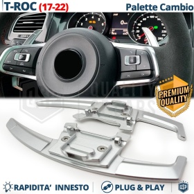 2 Levas de Volante para VW T-Roc 17-22 | Reemplazo Levas de Cambio en Aluminio Silver