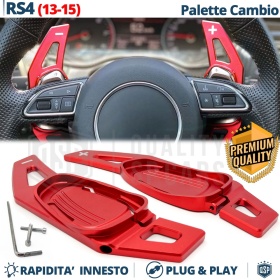 2 Levas de Volante para AUDI RS4 (B8) 13-15 | Levas de Cambio en Aluminio Rojo Anodizado