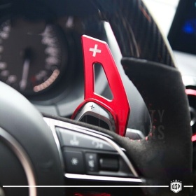 2 Levas de Volante para AUDI RS4 (B8) 13-15 | Levas de Cambio en Aluminio Rojo Anodizado